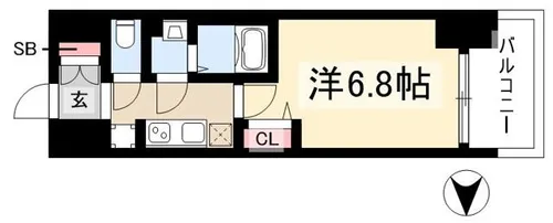 プレサンス名古屋駅ゲート【3階】の間取り