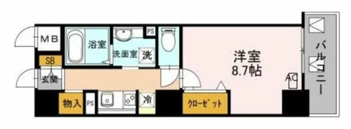 リヴィエール北梅田【9階】の間取り