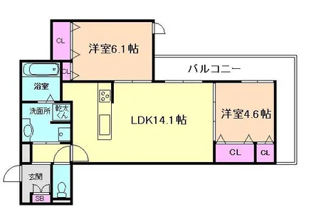 O-crest池田桃園【2階】の間取り