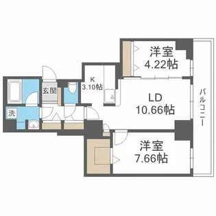 レジディア大通公園【11階】の間取り