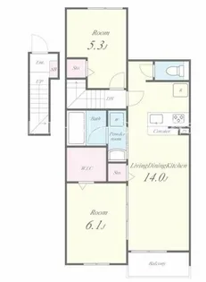 アーサー住之江【2階】の間取り
