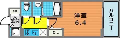 エスリード神戸兵庫駅アクアヴィラ【316号室】の間取り