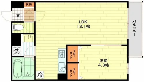 SOLASIA residence九条(ソラシアレジデンス九条)【3階】の間取り