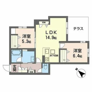 シャーメゾン グラニテ【0102号室】の間取り