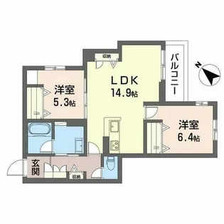 シャーメゾン グラニテ【0202号室】の間取り
