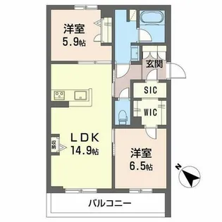 シャーメゾン グラニテ【0201号室】の間取り