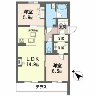 シャーメゾン グラニテ【0101号室】の間取り