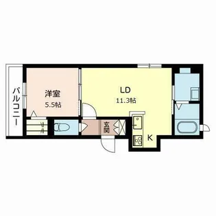 シオン 枚方【0201号室】の間取り
