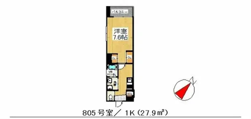 ウイングス戸畑【9階】の間取り