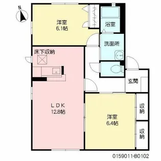 ビブレ田原 B棟【B0102号室】の間取り