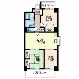 プレシオン猫洞【0305号室】の間取り