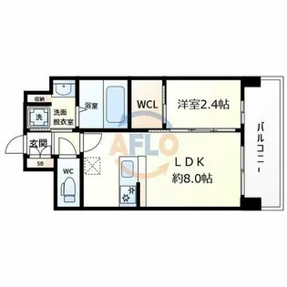 セレニテ難波ミラク壱番館【8階】の間取り