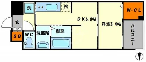 WORVE大阪本町【4階】の間取り