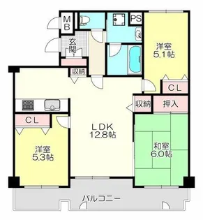 イトーピア新石切【5階】の間取り