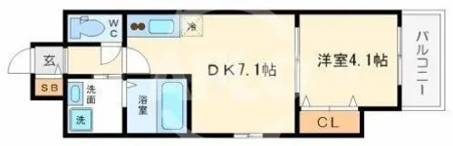 ドゥーエ立売堀【7階】の間取り