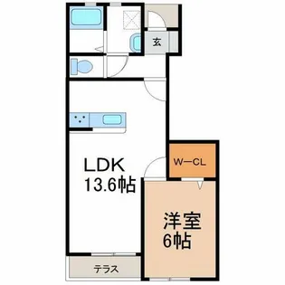 S&Dプレミア B棟【1階】の間取り