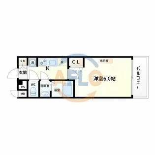 プレサンスOSAKA姫里ヴィオン【7階】の間取り