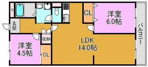 石賀ハイム【3階】の間取り