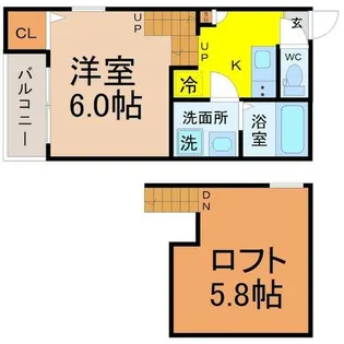 Arbre志賀本通(アルブル)【2階】の間取り