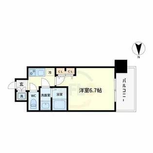 エスリード心斎橋EAST【15階】の間取り