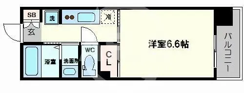 ル・パルトネール難波【3階】の間取り