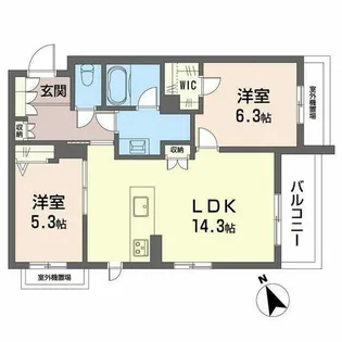 シャーメゾングランデ【0301号室】の間取り