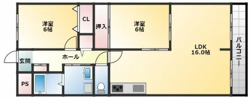 バンブー離宮【202号室】の間取り