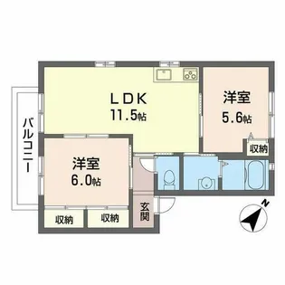 シャーメゾン打田【0205号室】の間取り
