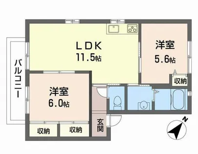 シャーメゾン打田【0205号室】の間取り
