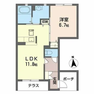 シャーメゾンLeaves【0102号室】の間取り