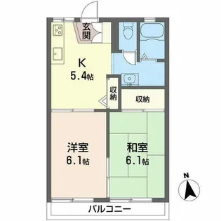 セキワガーデンハウス春日【0205号室】の間取り