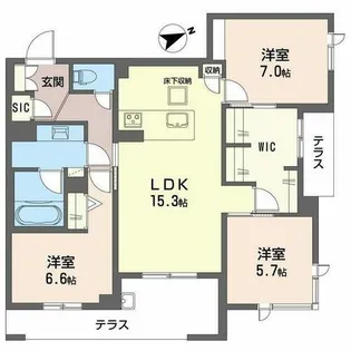 アルテーヌ浜寺元町【0111号室】の間取り