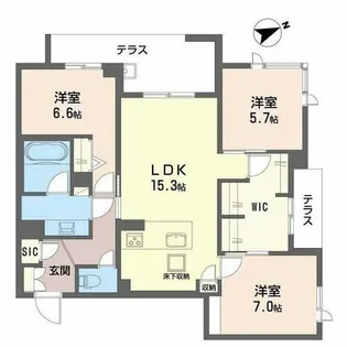 アルテーヌ浜寺元町【0110号室】の間取り