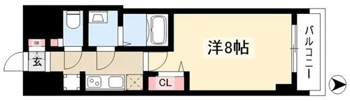 プレサンス広小路通パルス【0402号室】の間取り