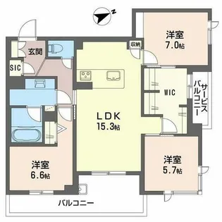 アルテーヌ浜寺元町【0311号室】の間取り