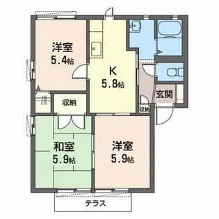 サニーコート【0108号室】の間取り