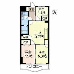 カーサ武田88【0402号室】の間取り
