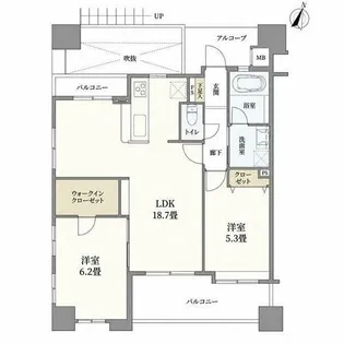 ワコーレアーバンステージ三宮【2階】の間取り