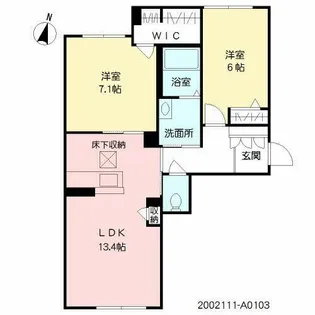 プルメリア【A0103号室】の間取り