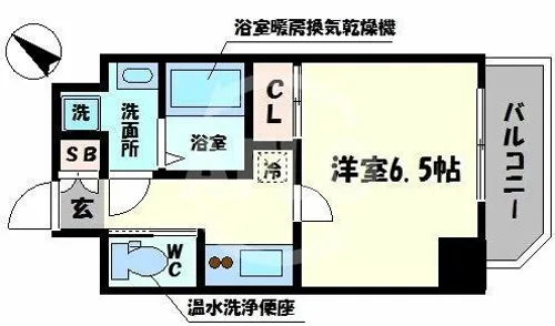ララプレイス京町堀プロムナード【3階】の間取り