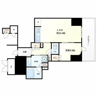 ジオタワー新町【14階】の間取り