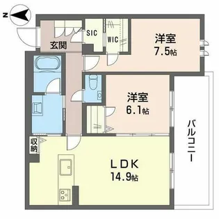 maison keyaki【0102号室】の間取り