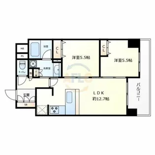 プレサンスロジェ難波GRANDWEST【4階】の間取り