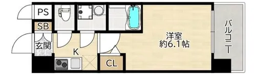 JMFレジデンス桜ノ宮【3階】の間取り