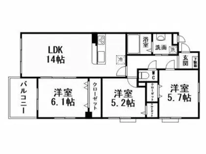 カームテラス【1階】の間取り