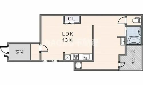 ラシャンス瓢箪山【101号室】の間取り