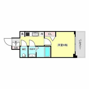 ファステート難波ラグジュ【4階】の間取り