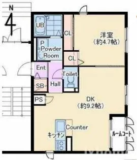 アンソレイユ【2階】の間取り