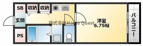 メゾン朝日八戸ノ里【1階】の間取り