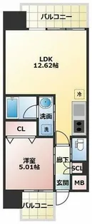 プレジオ三国EURO【3階】の間取り